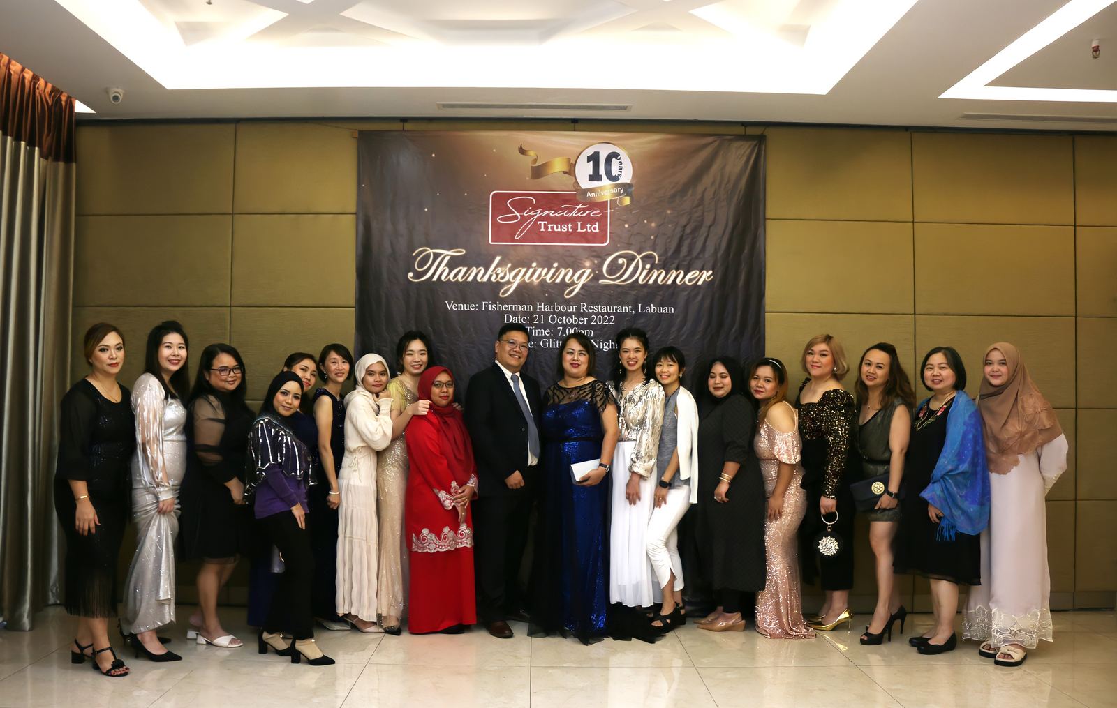 The Signature Trust team at the 10th anniversary dinner in Labuan, October 2022